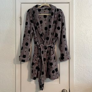 PJ Salvage Heart & Wine Glasses Super Soft Robe with Pockets